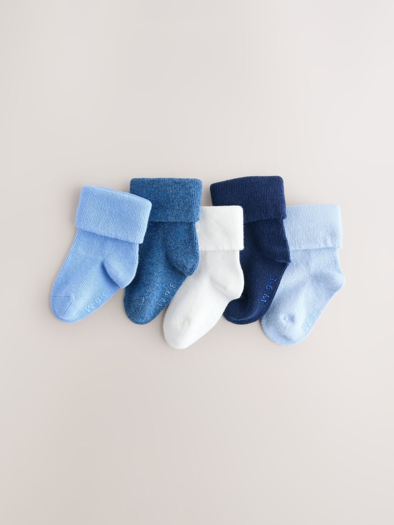 Blue Baby Roll Top Socks 7 Pack (0mths-2yrs)