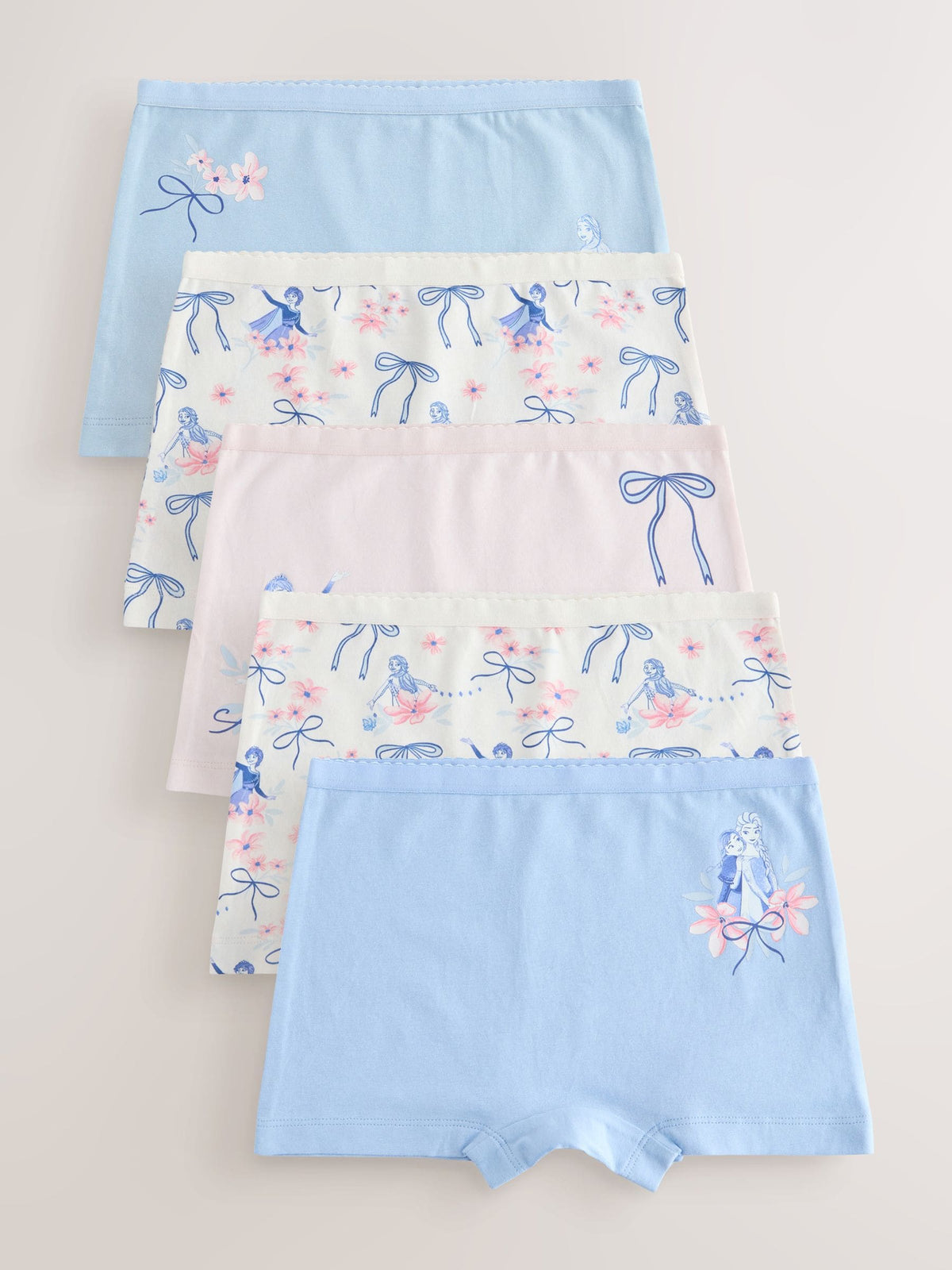 Blue/ Pink Frozen Disney Shorts 5 Pack (2-12yrs)