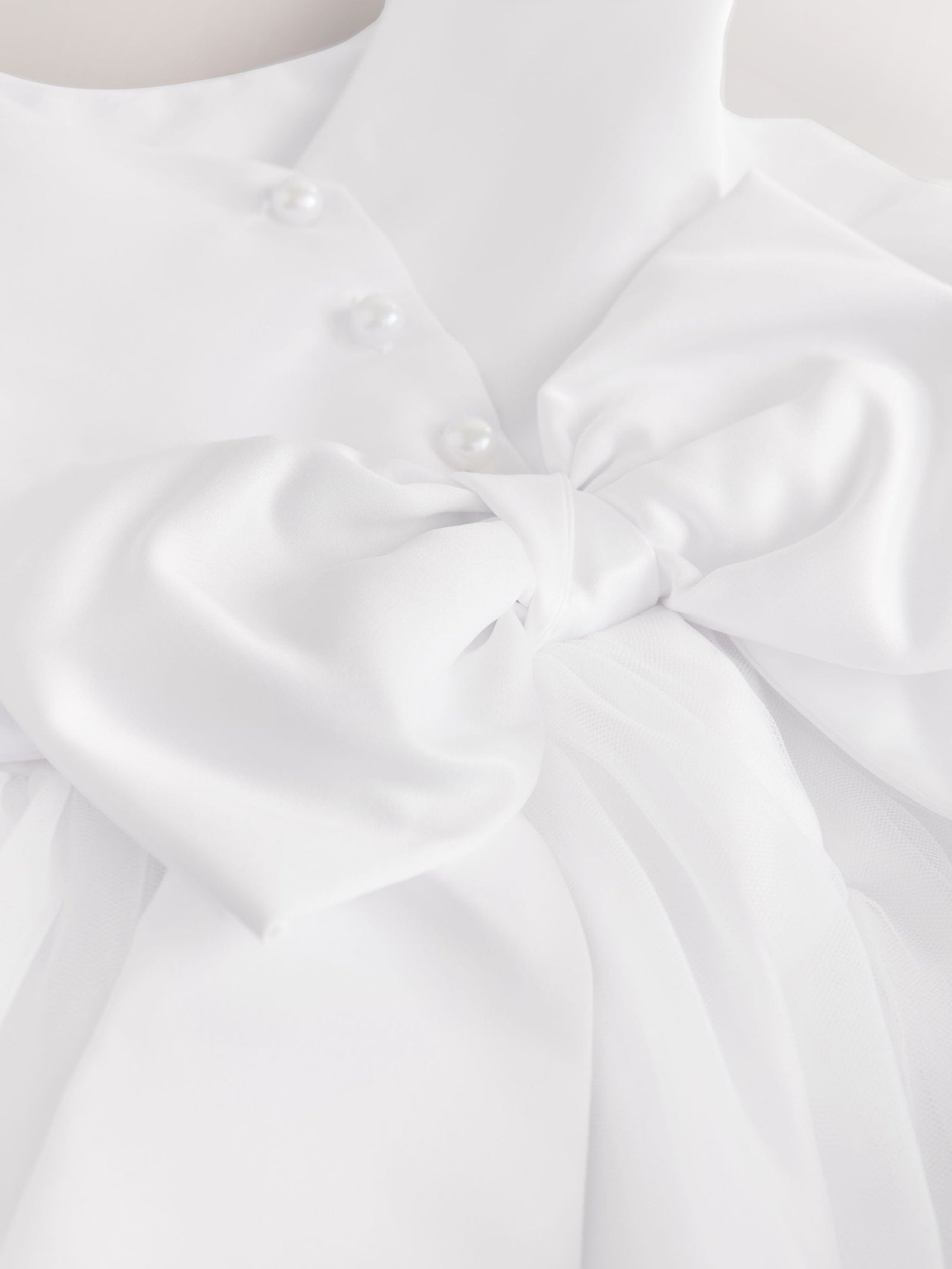 White Flower Girl Bow Dress (6-13yrs)