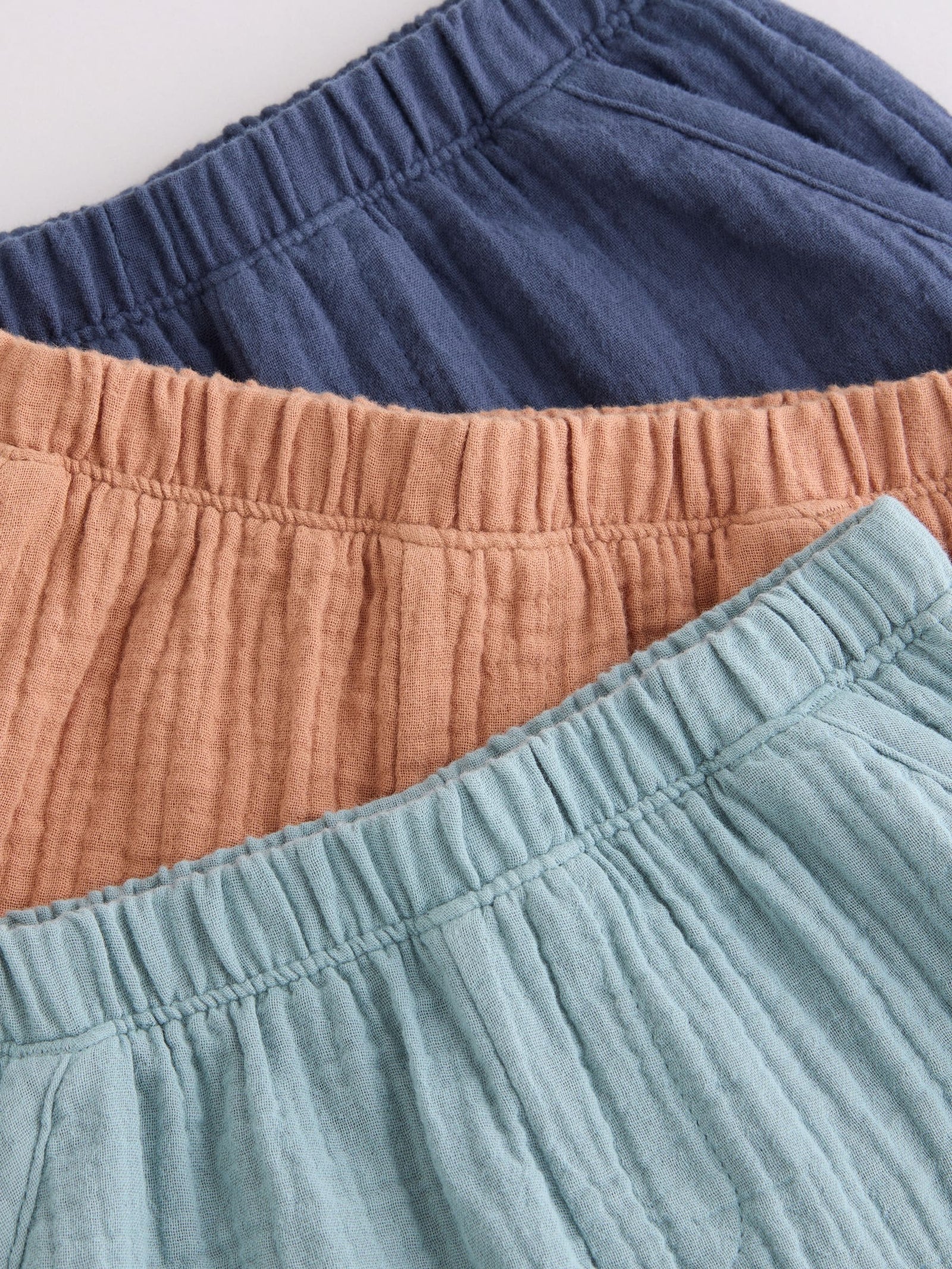 Blue/Brown Woven Shorts Baby 3 Pack (0mths-2yrs)