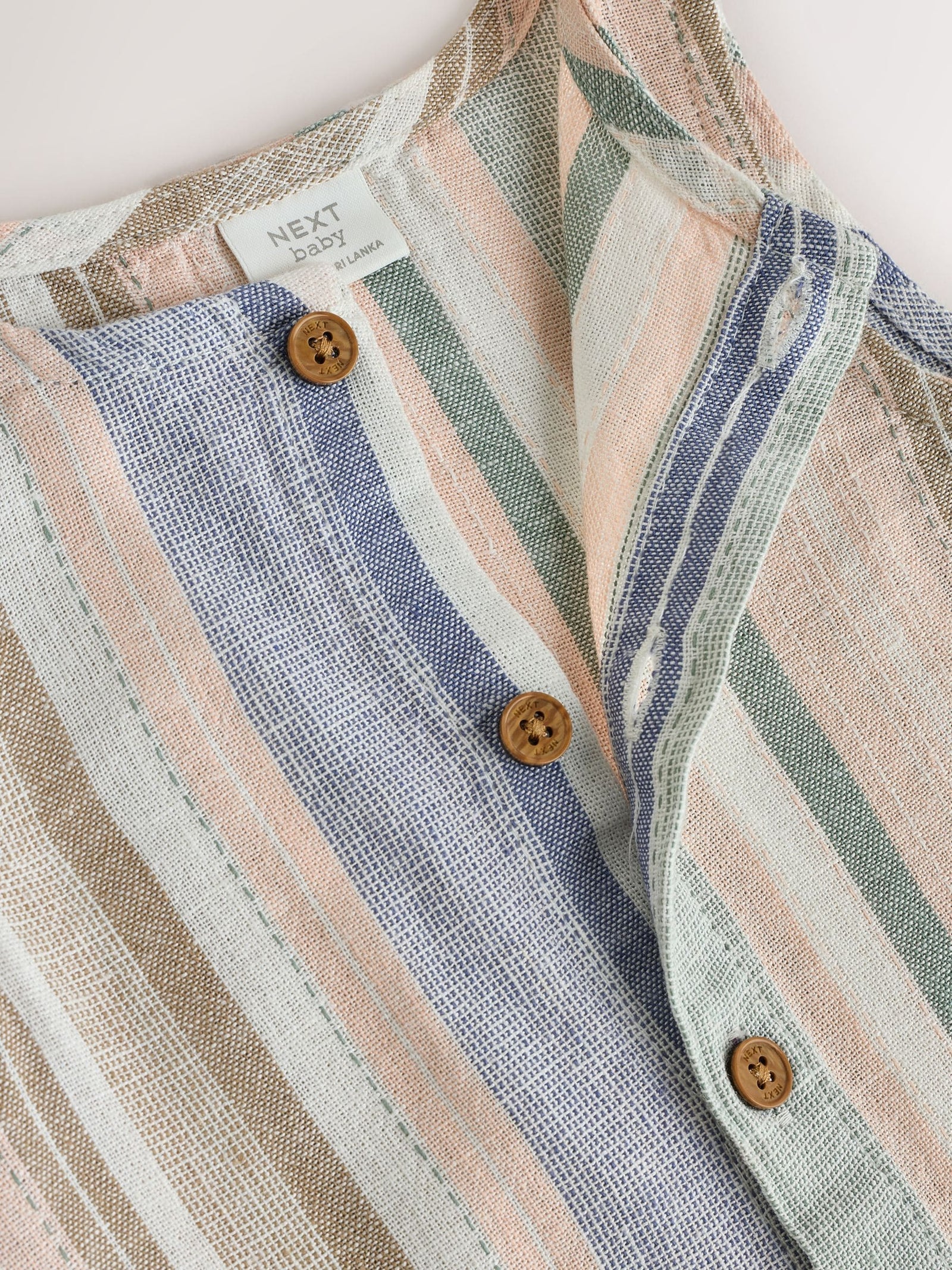 Blue Stripe Woven Baby Romper (0mths-2yrs)