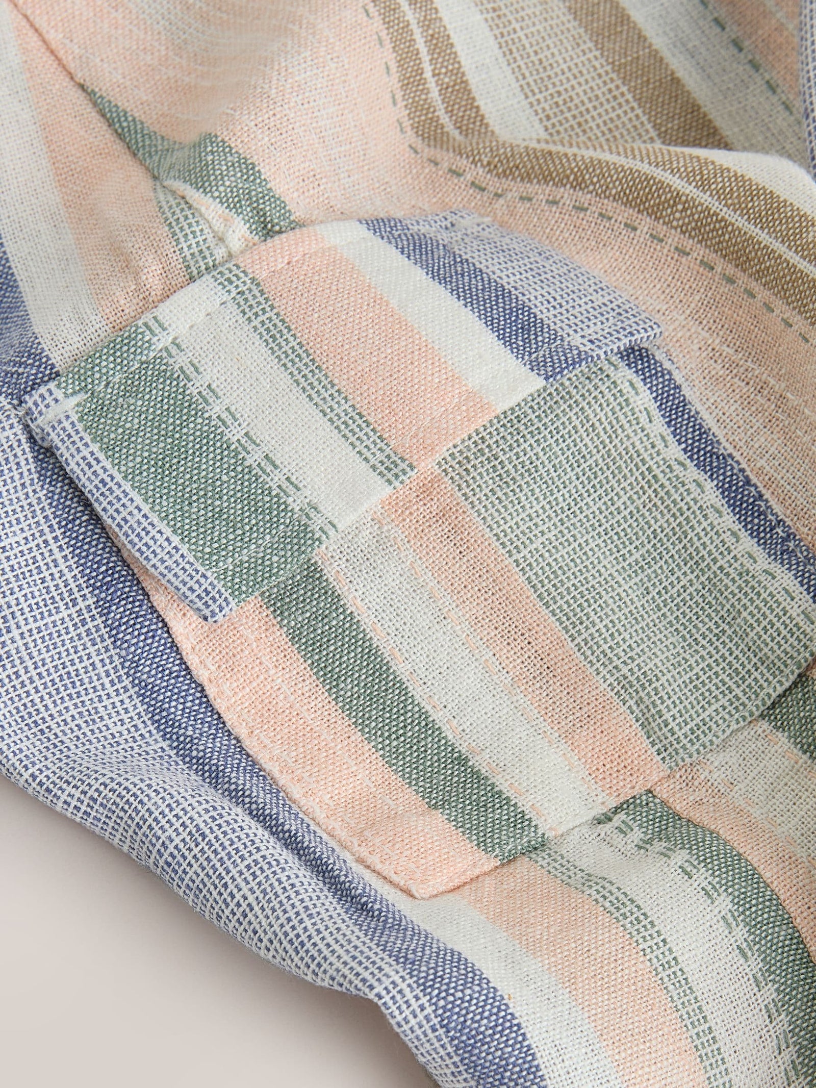 Blue Stripe Woven Baby Romper (0mths-2yrs)