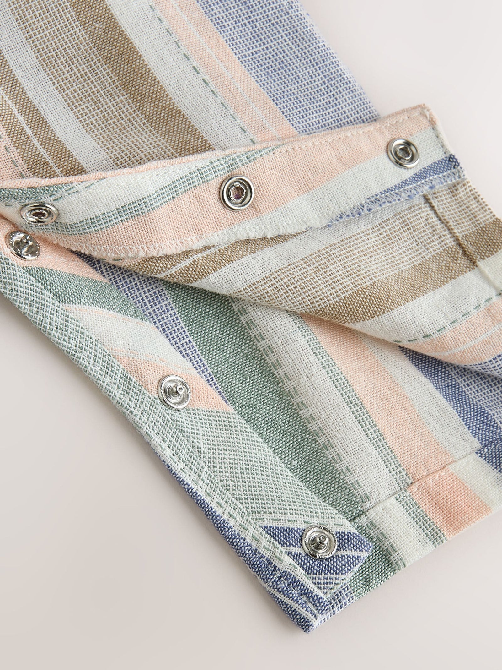 Blue Stripe Woven Baby Romper (0mths-2yrs)