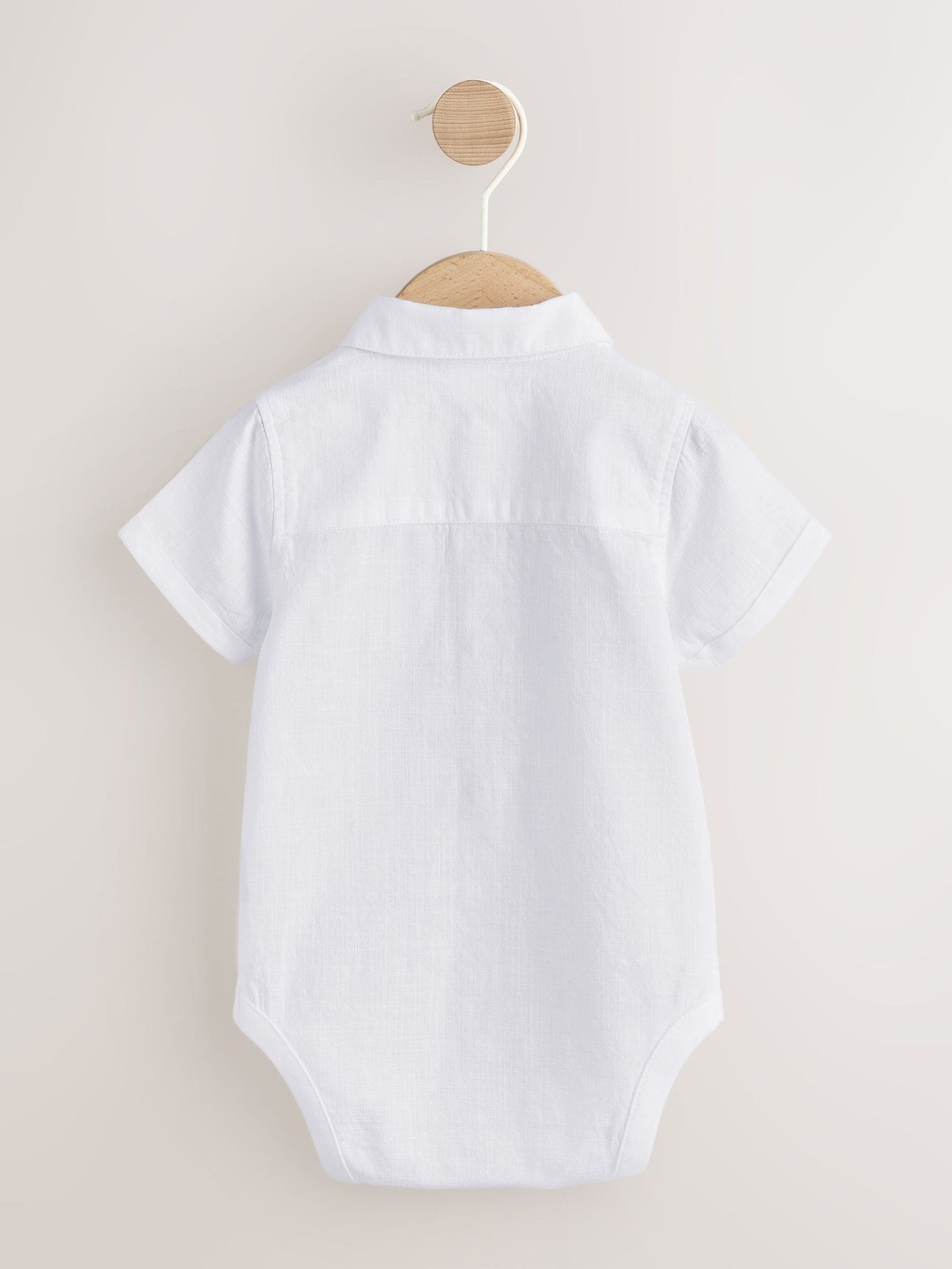 White Short Sleeve Baby Shirt Bodysuit (0mths-3yrs)