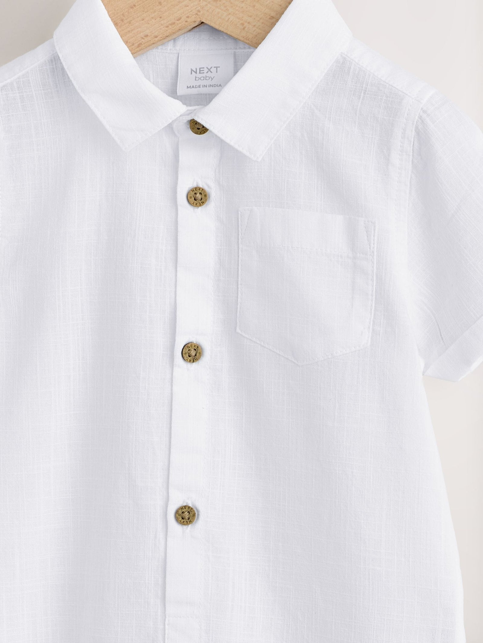 White Short Sleeve Baby Shirt Bodysuit (0mths-3yrs)