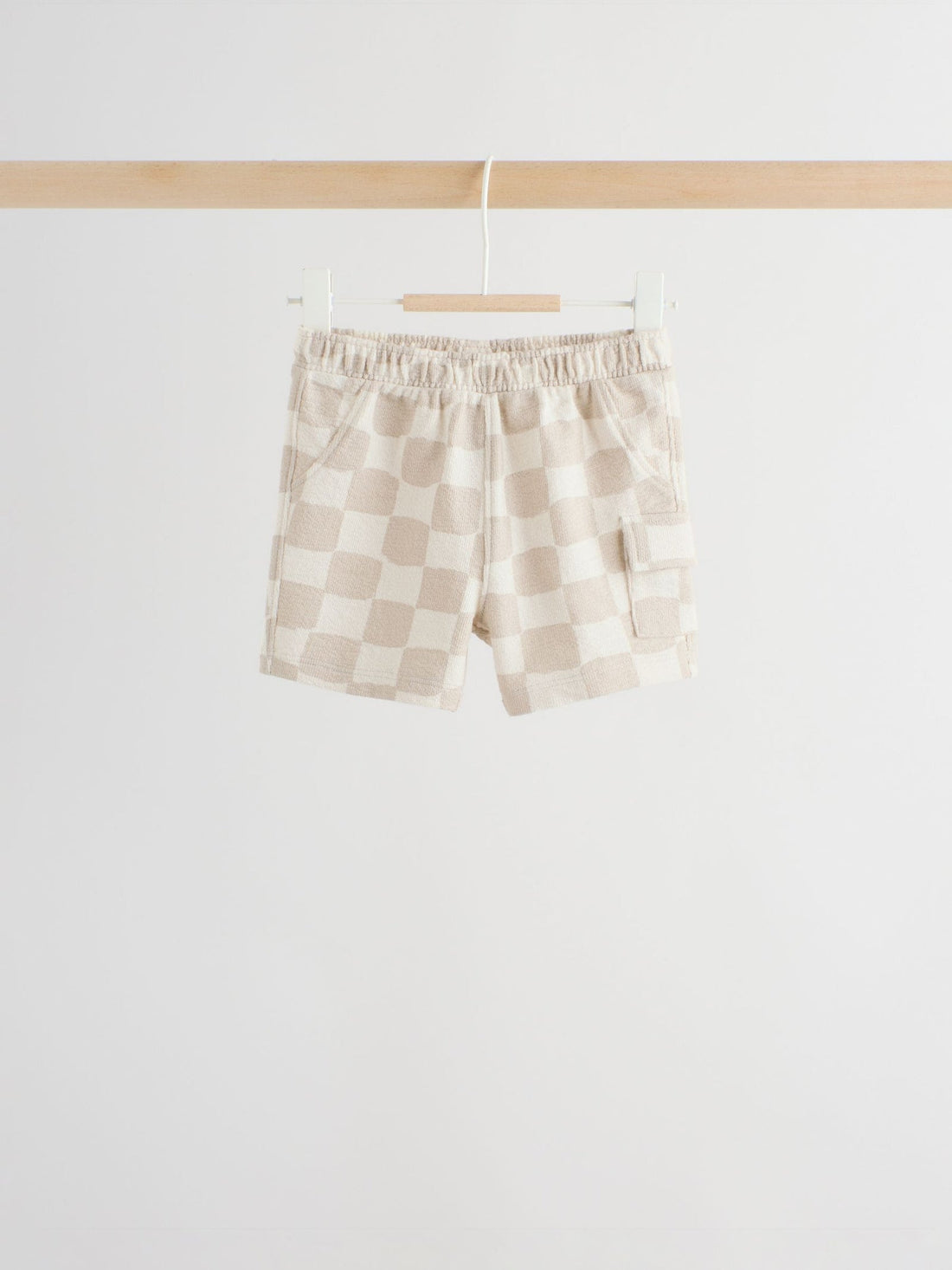 Grey/Neutral Checkeboard Jersey Baby Shorts 3 Pack (0mths-2yrs)