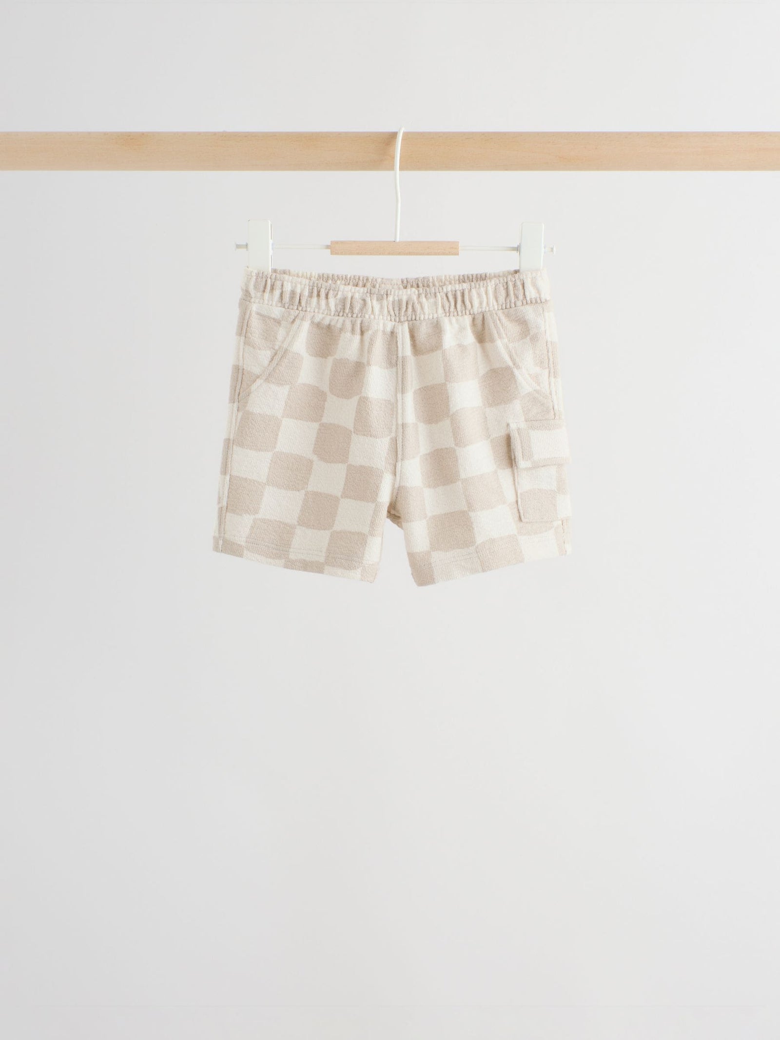 Grey/Neutral Checkeboard Jersey Baby Shorts 3 Pack (0mths-2yrs)