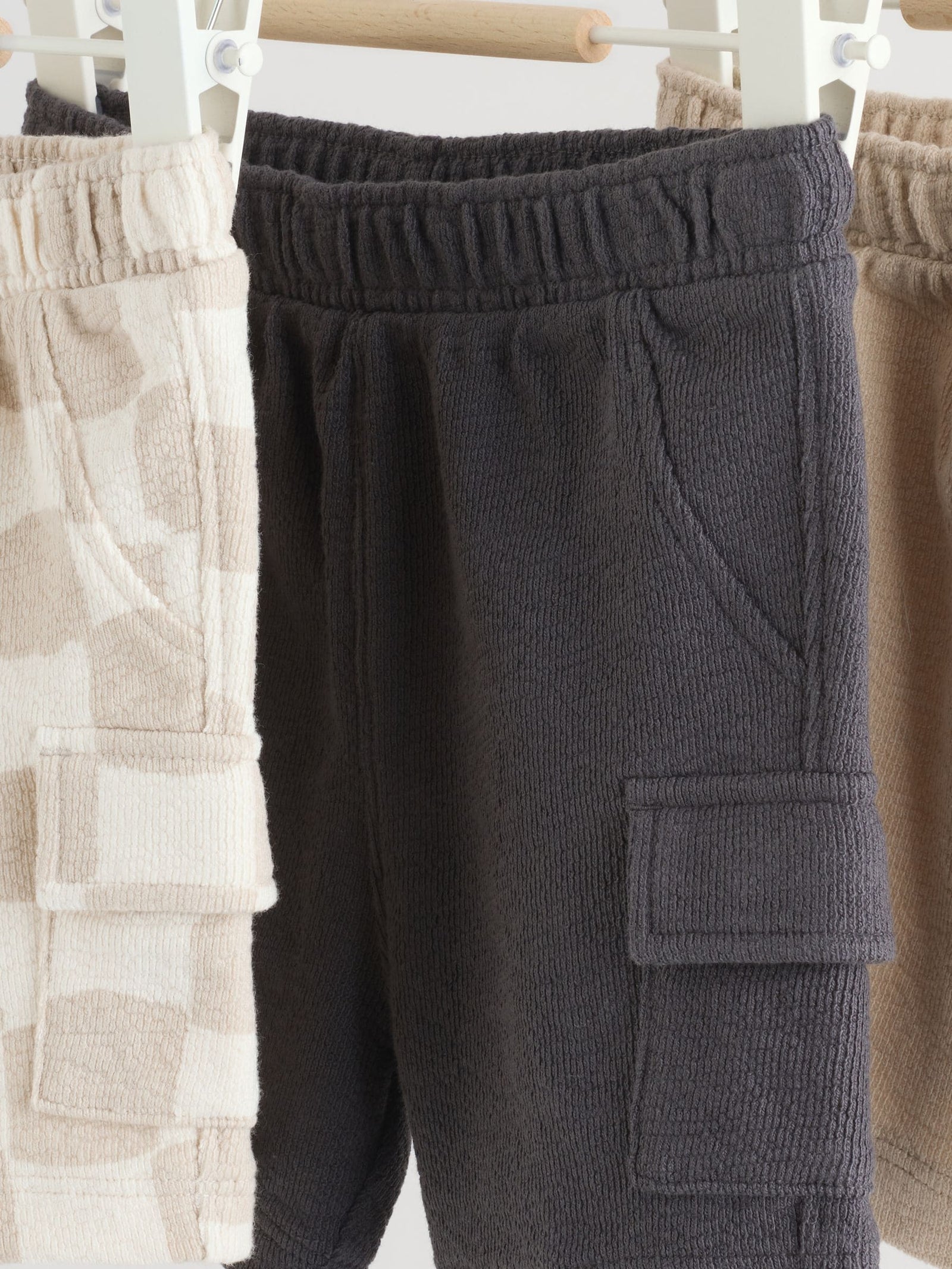 Grey/Neutral Checkeboard Jersey Baby Shorts 3 Pack (0mths-2yrs)