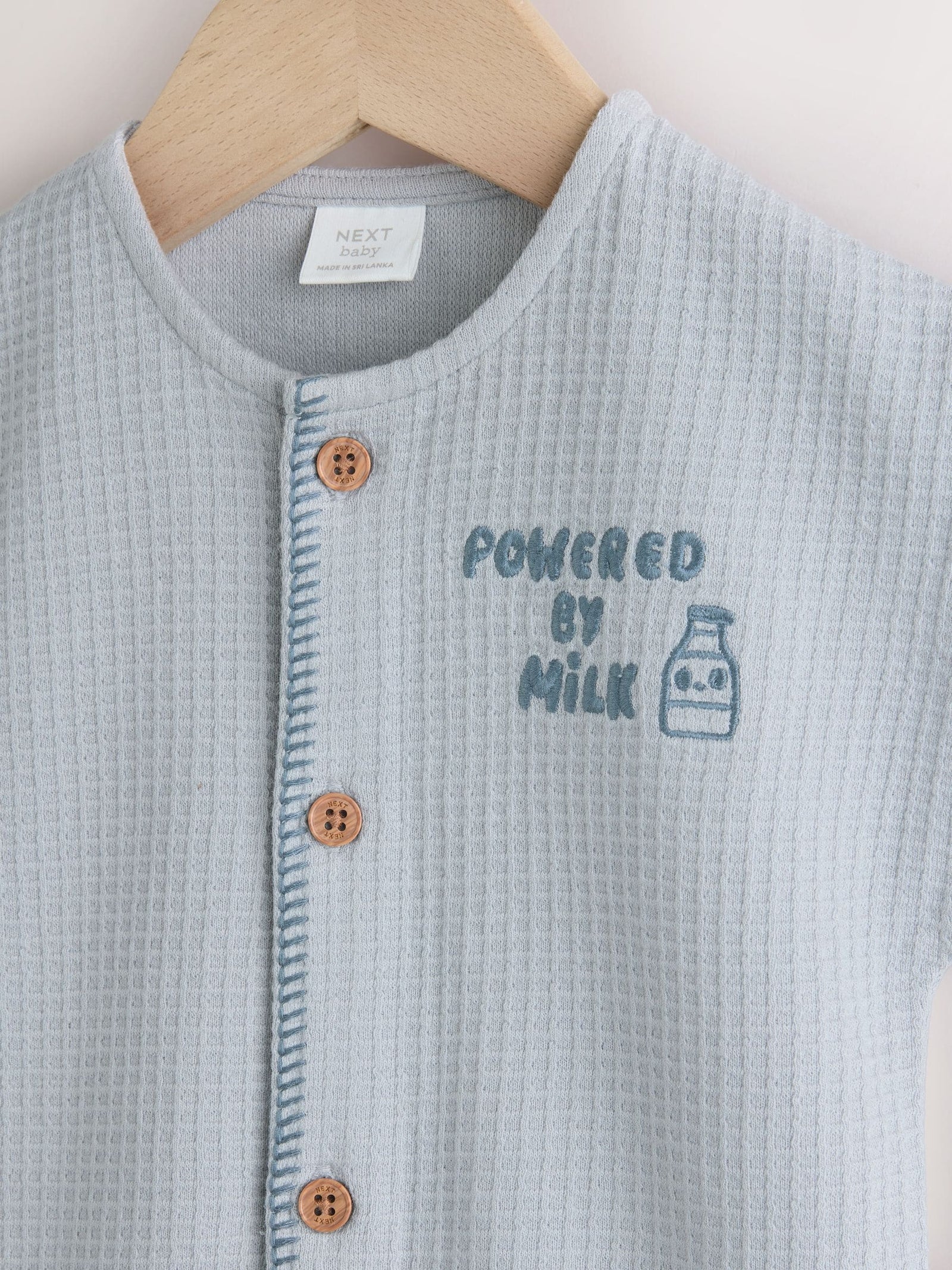 Blue Milk Club Jersey Waffle Baby Romper (0mths-3yrs)