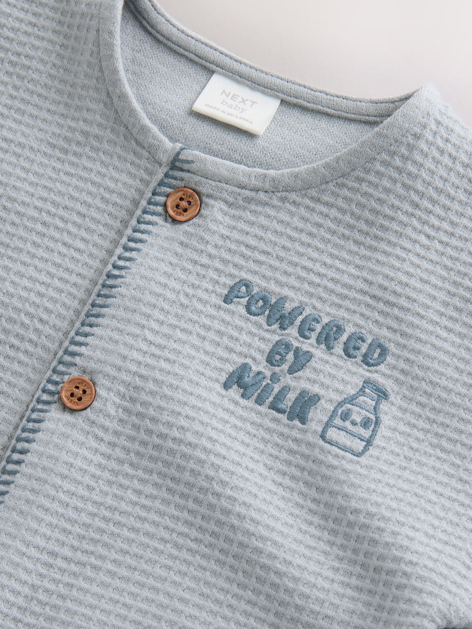 Blue Milk Club Jersey Waffle Baby Romper (0mths-3yrs)