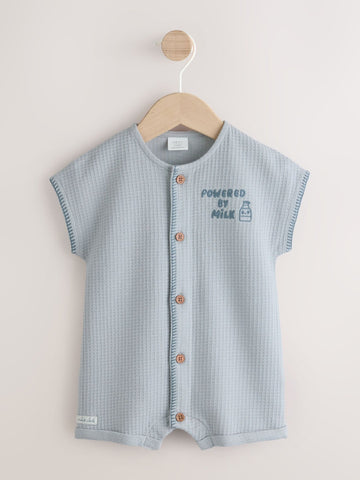Blue Milk Club Jersey Waffle Baby Romper (0mths-3yrs)