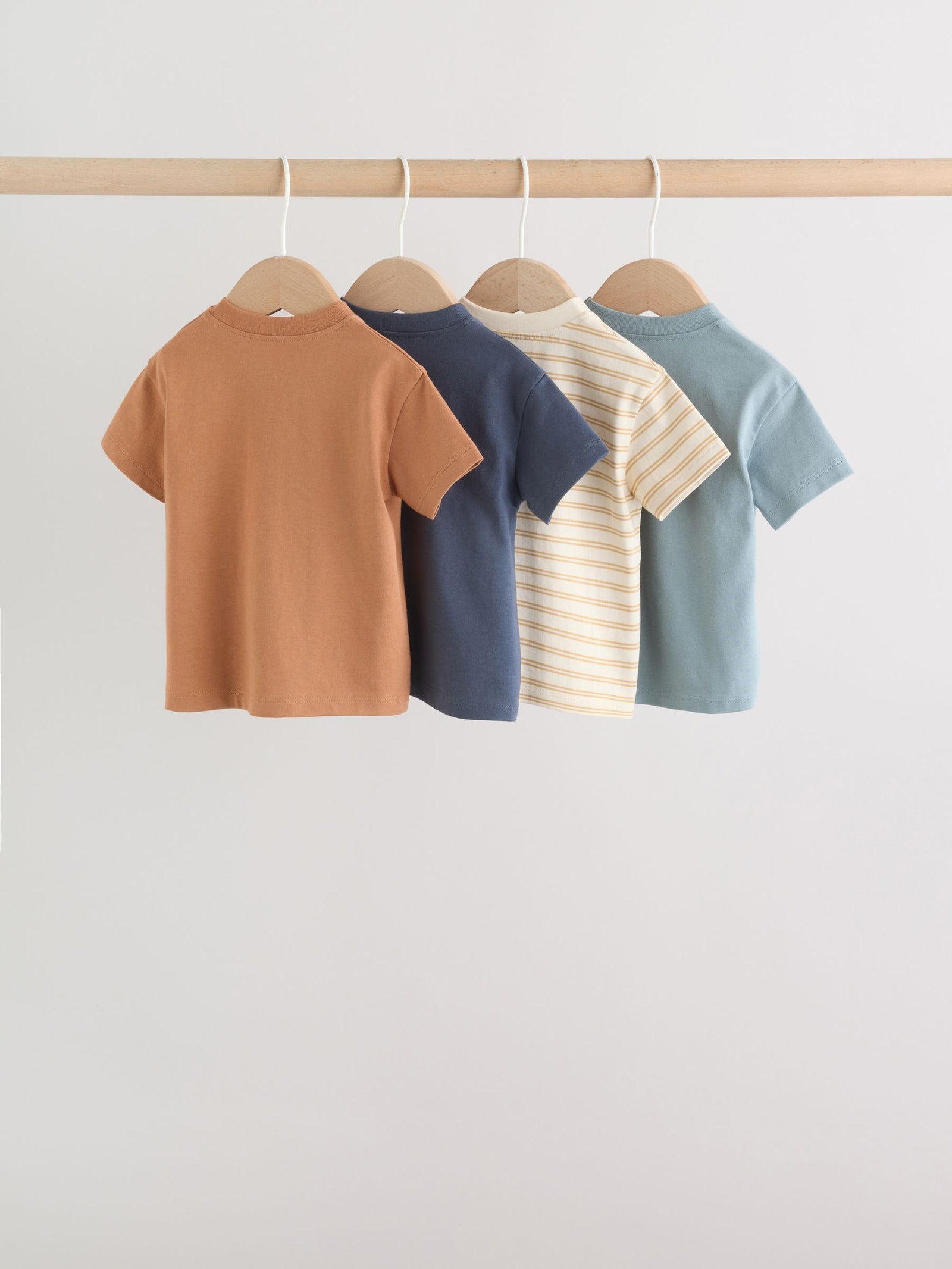Mineral Blue/ Neutral/ Orange Short Sleeve Baby T-Shirts 4 Pack (0mths-2yrs)