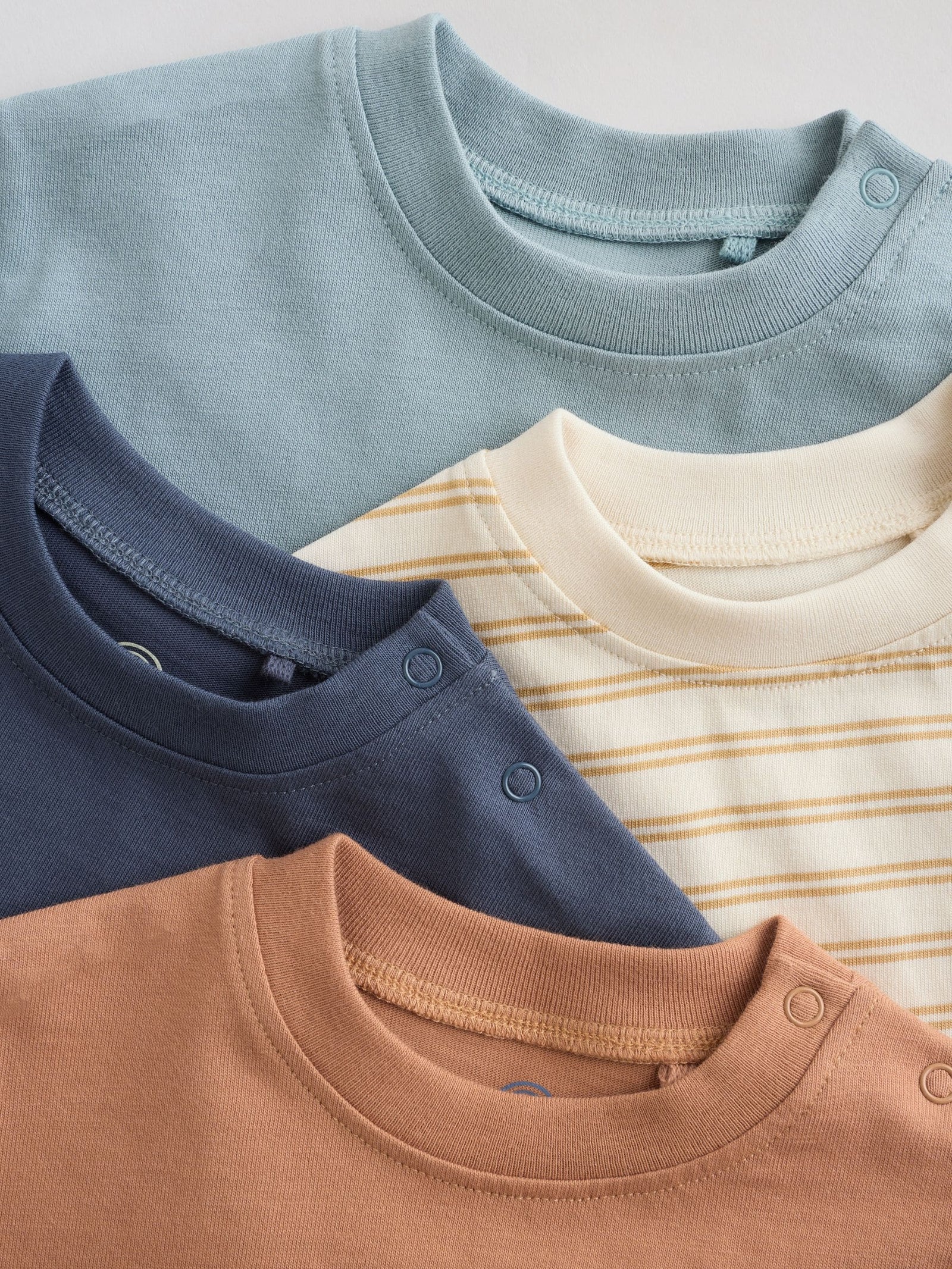 Mineral Blue/ Neutral/ Orange Short Sleeve Baby T-Shirts 4 Pack (0mths-2yrs)