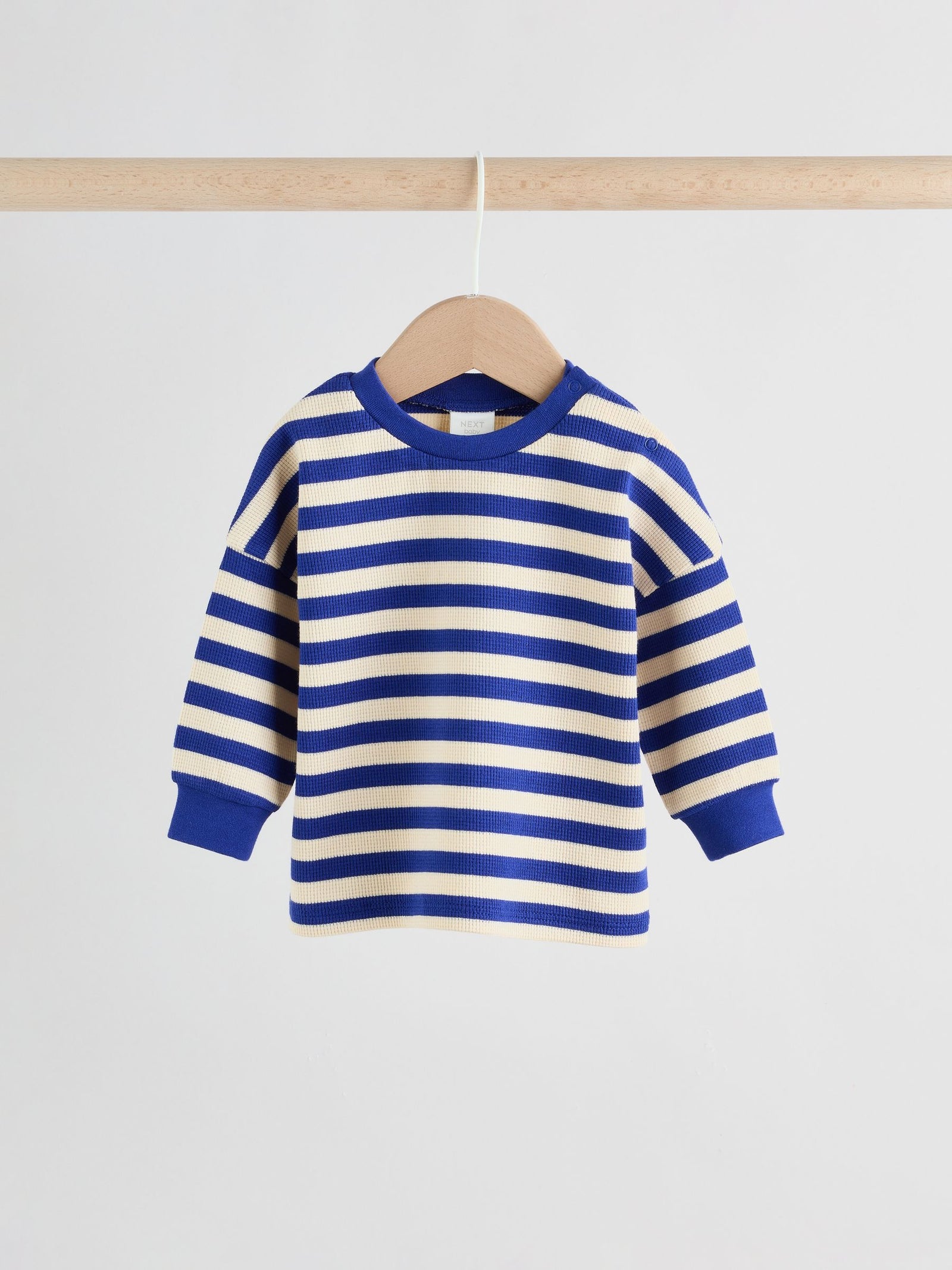 Blue Stripe Long Sleeve Top and Shorts Baby Set (0mths-2yrs)