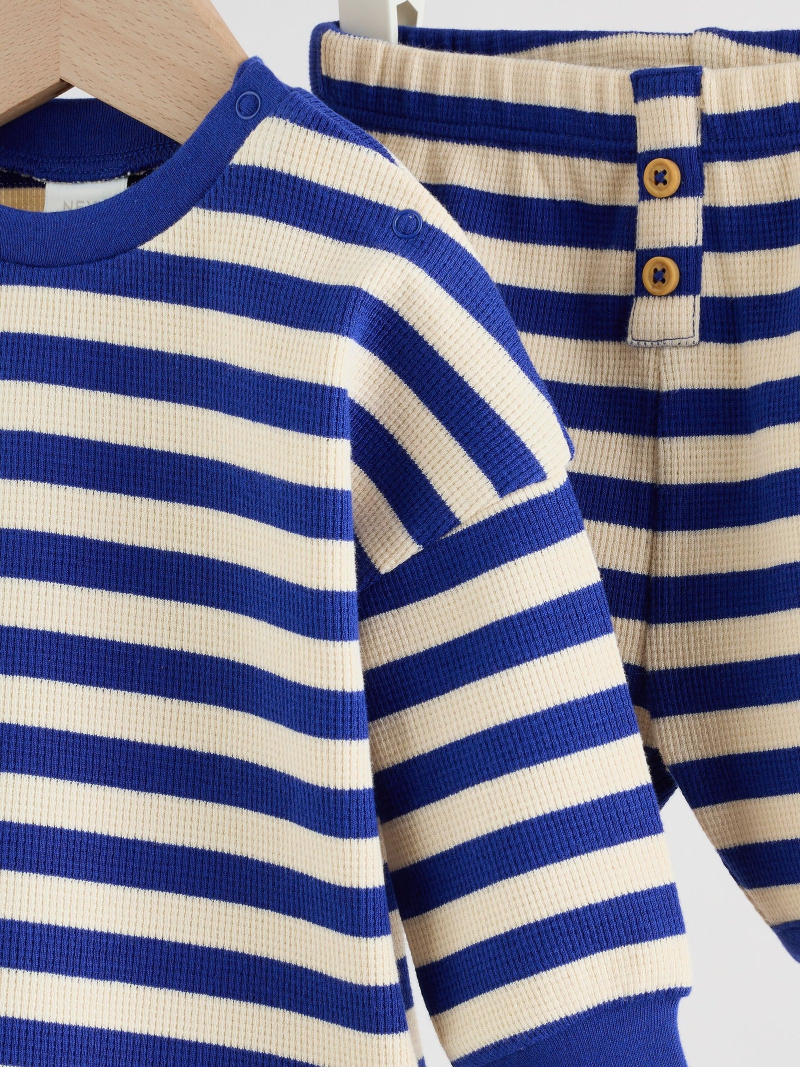 Blue Stripe Long Sleeve Top and Shorts Baby Set (0mths-2yrs)