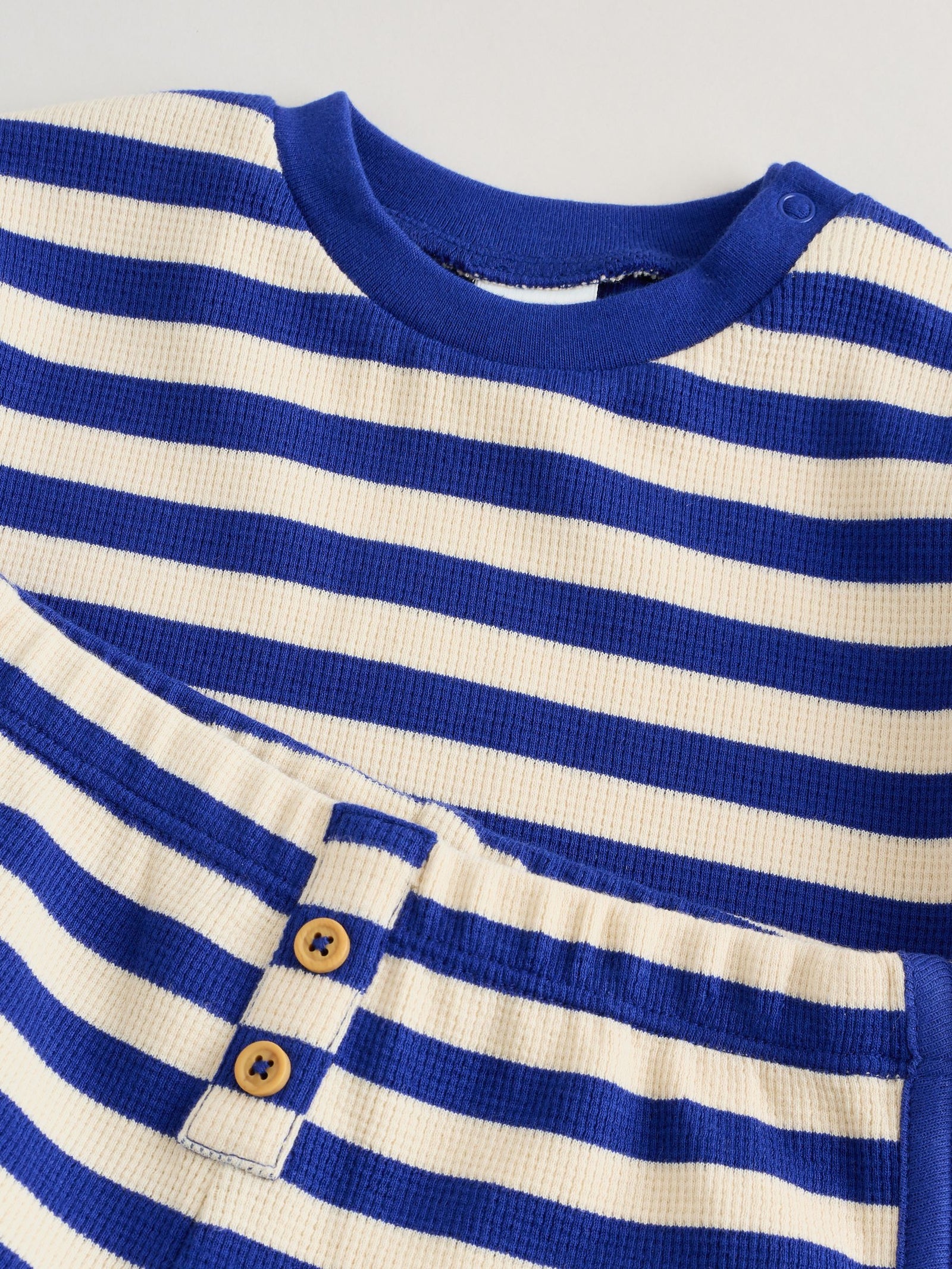 Blue Stripe Long Sleeve Top and Shorts Baby Set (0mths-2yrs)