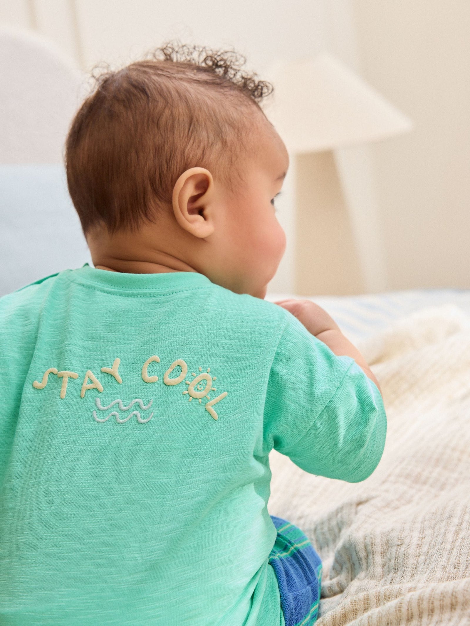 Green/Blue Stripe Top and Trousers Baby Set (0mths-2yrs)