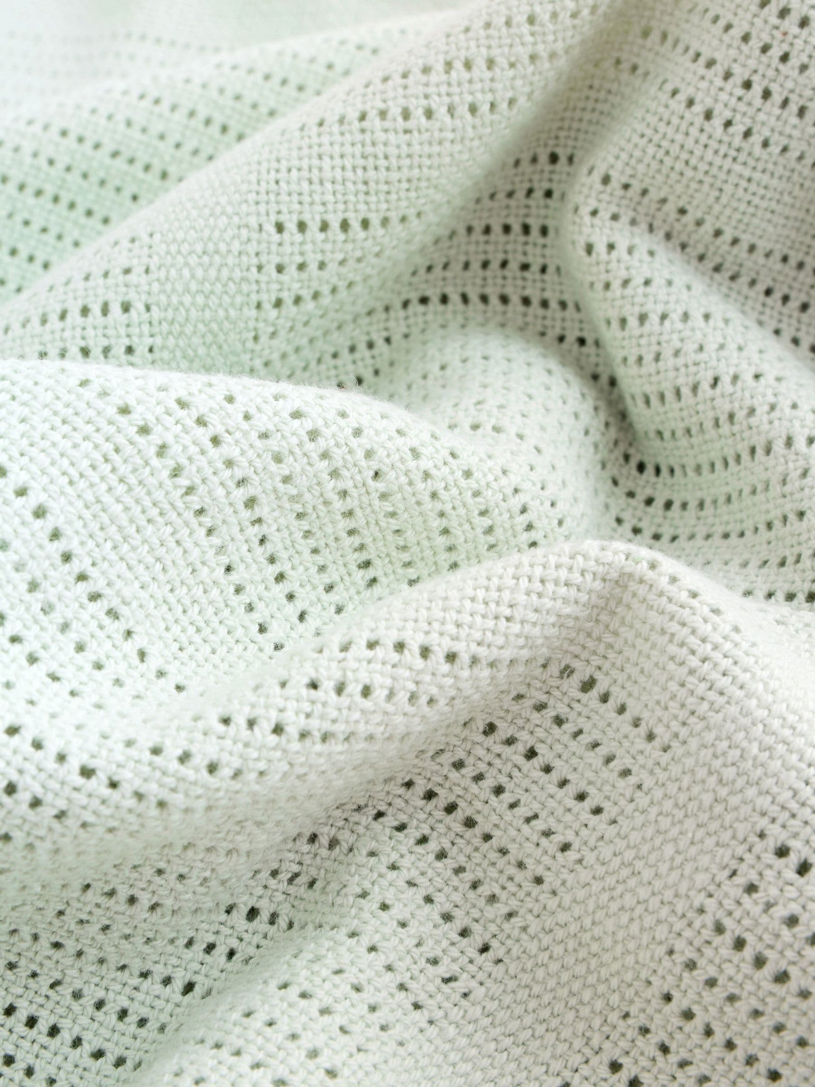 2 Pack Sage Green Cotton Baby Cellular Blankets