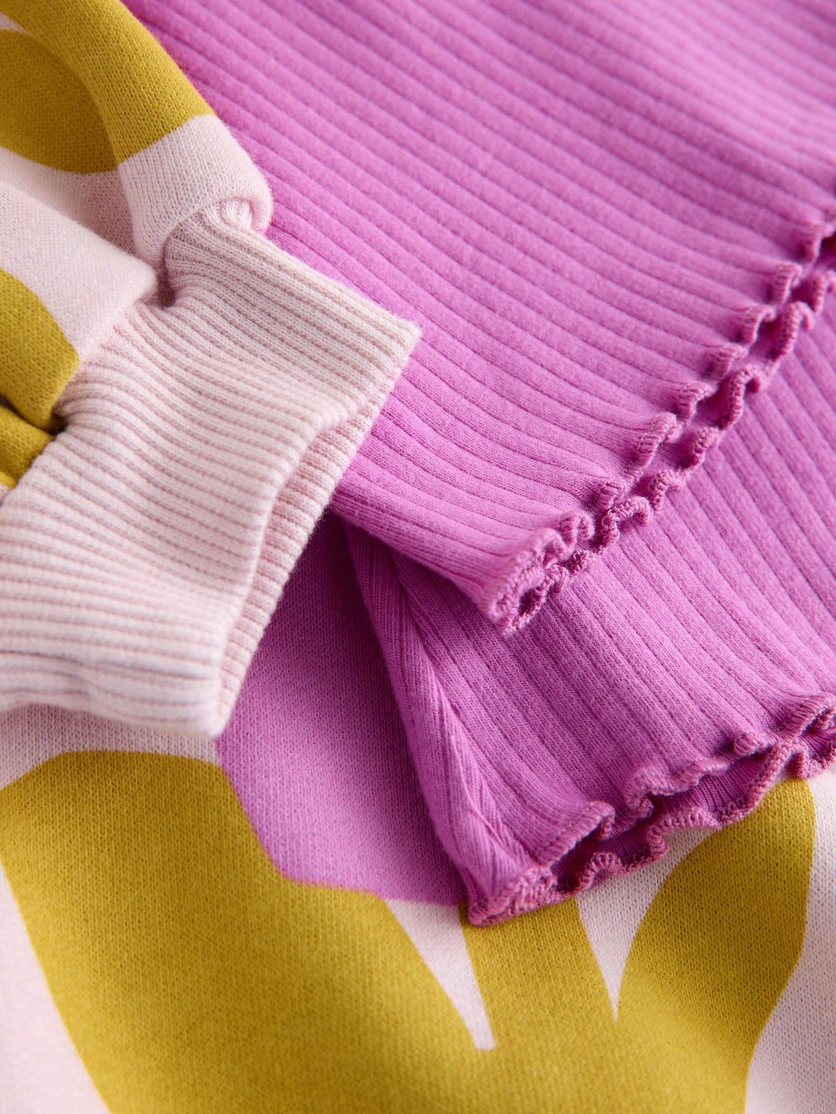 Light Pink Flowers Crew Neck Sweatshirt and Flare Leggings Set (3mths-7yrs)