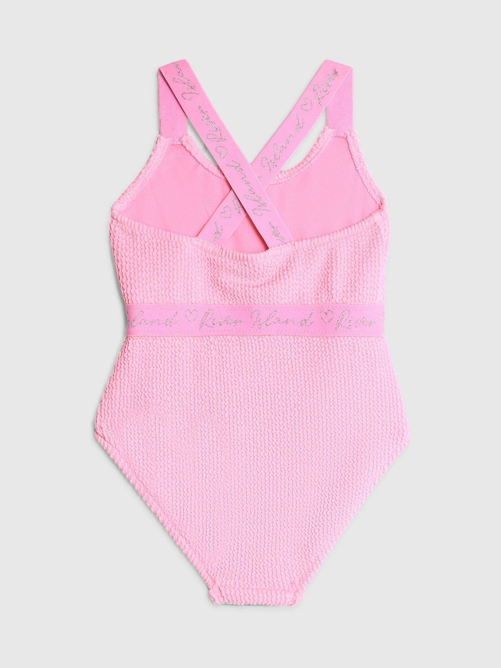 River Island Pink Girls Elastic Textured Swimsuit
