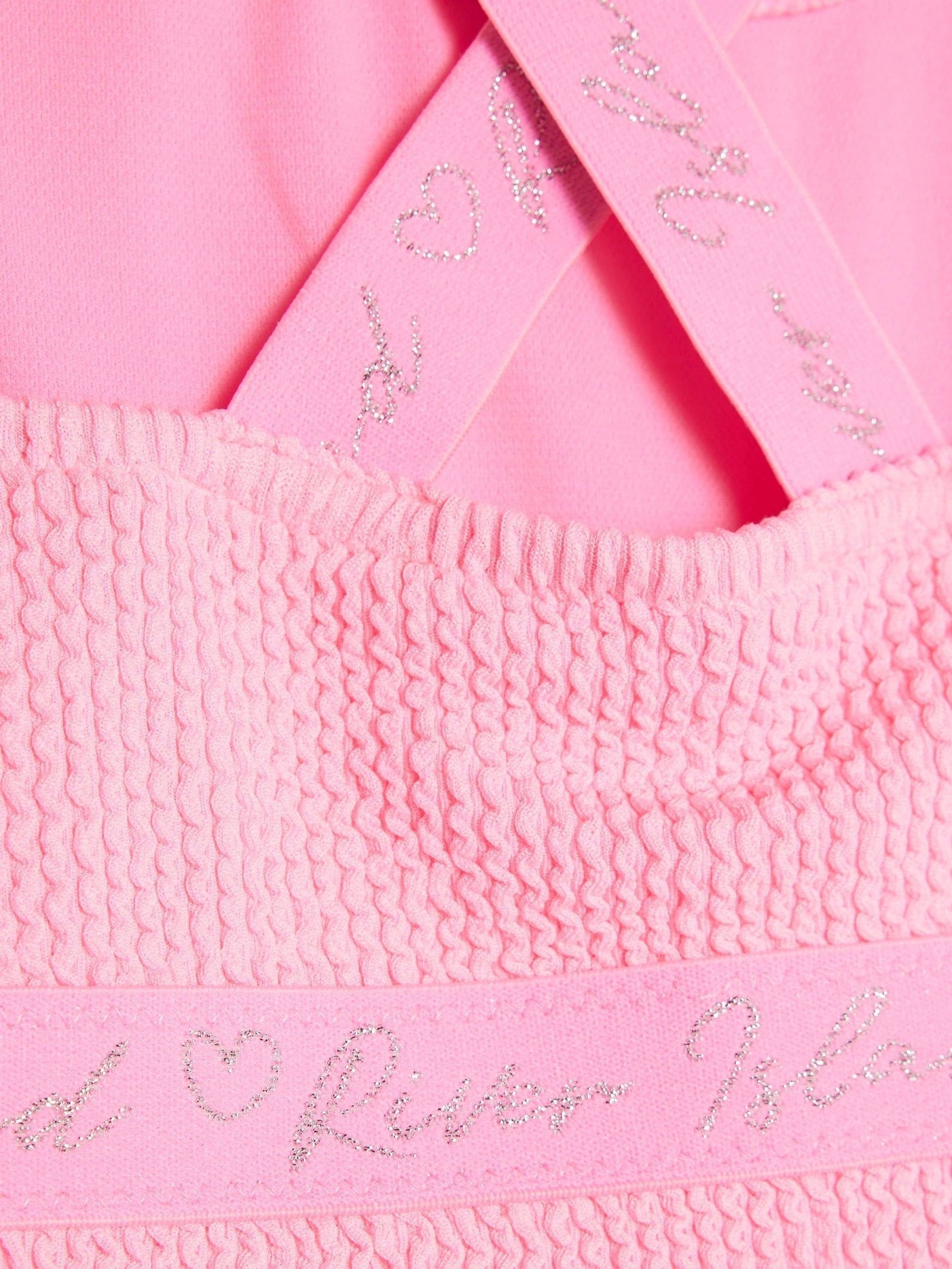 River Island Pink Girls Elastic Textured Swimsuit