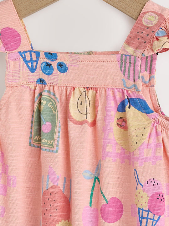 Pink Ice Cream Baby Long Leg Jersey Romper (0mths-3yrs)