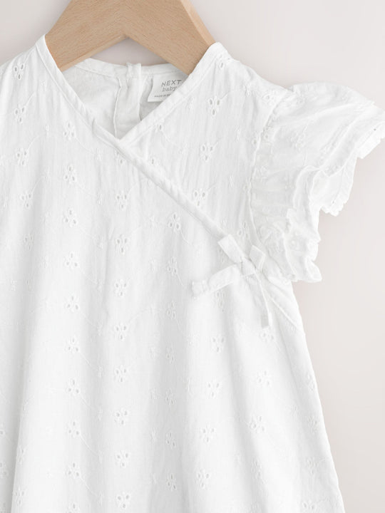 White Broderie Baby Romper (0mths-2yrs)
