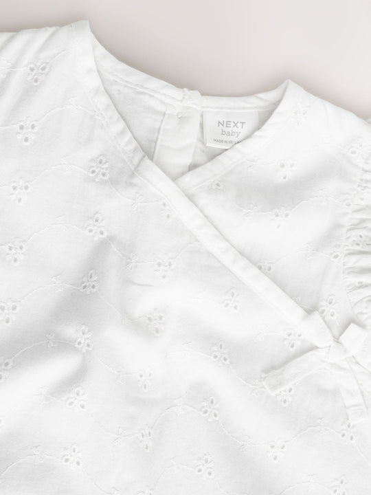White Broderie Baby Romper (0mths-2yrs)