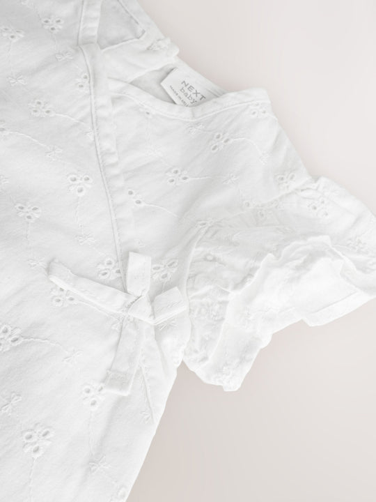 White Broderie Baby Romper (0mths-2yrs)