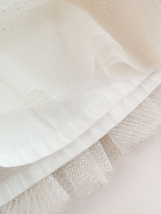 White Sparkle Baby Mesh Dress (0mths-2yrs)