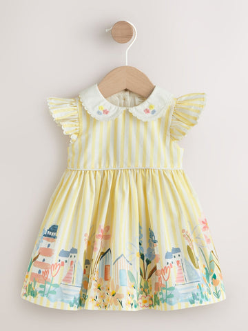 Yellow Scene Woven Baby Dress (0mths-2yrs)