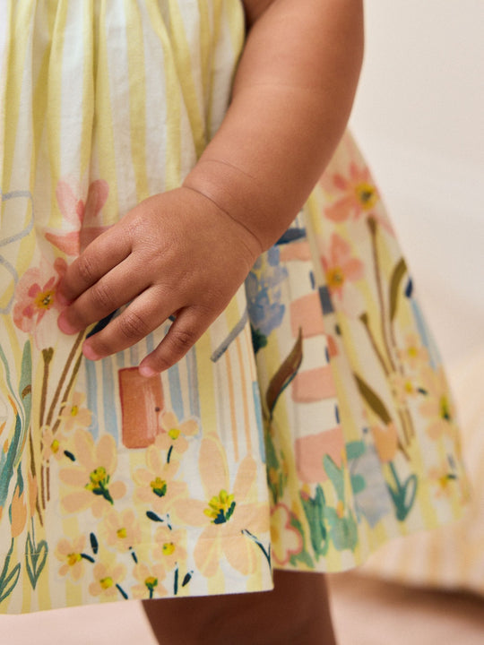 Yellow Scene Woven Baby Dress (0mths-2yrs)