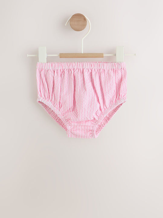 Pink Stripe Woven Baby Dress and Knickers Set 2 Piece (0mths-2yrs)