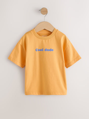 Orange Slogan Short Sleeve Small Graphic T-Shirt (3mths-8yrs)
