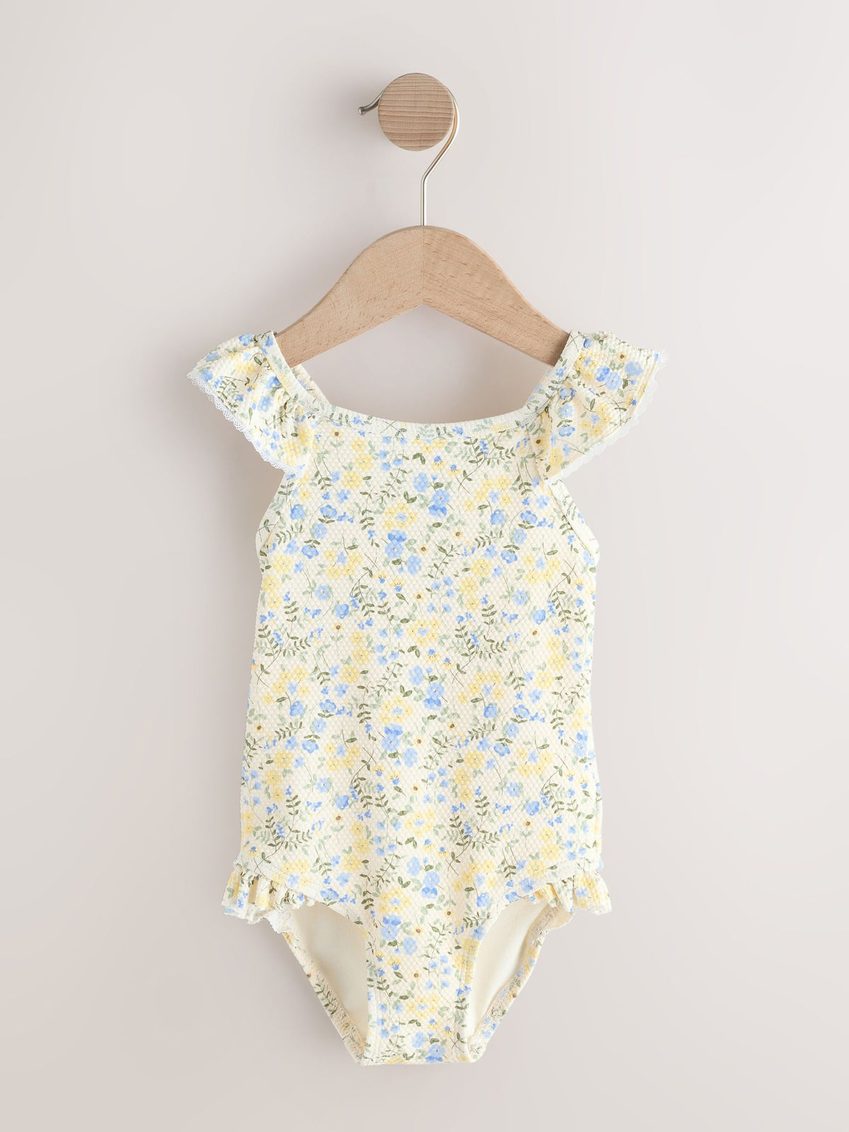 Yellow Ditsy Floral Frill Swimsuit (3mths-7yrs)