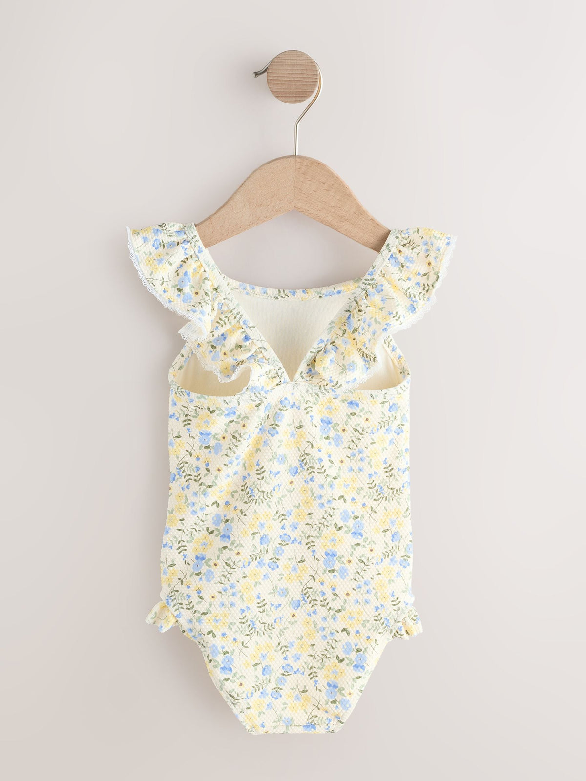 Yellow Ditsy Floral Frill Swimsuit (3mths-7yrs)