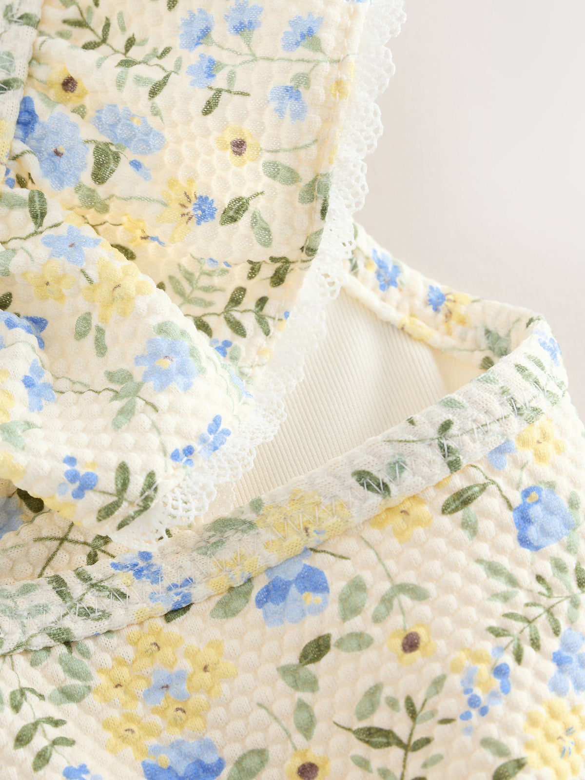 Yellow Ditsy Floral Frill Swimsuit (3mths-7yrs)