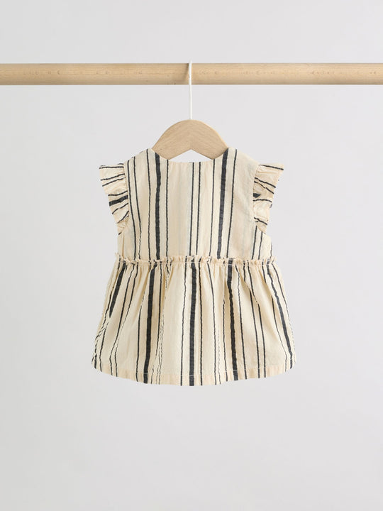 Black/White Stripe Baby Woven Top and Trousers Set 2 Piece (0mths-2yrs)