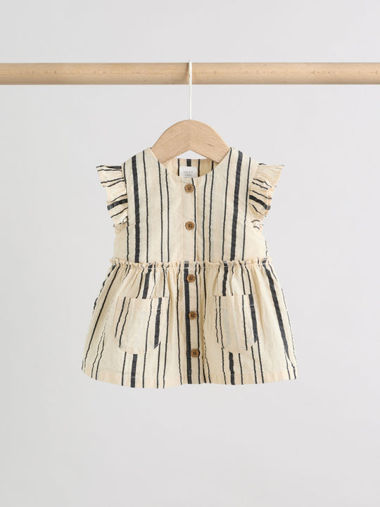 Black/White Stripe Baby Woven Top and Trousers Set 2 Piece (0mths-2yrs)