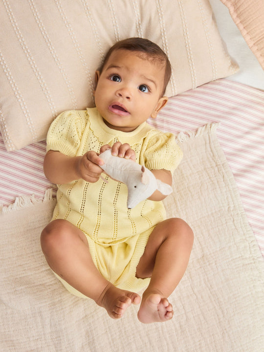 Yellow Baby Knitted Top and Shorts Set 2 Piece (0mths-2yrs)