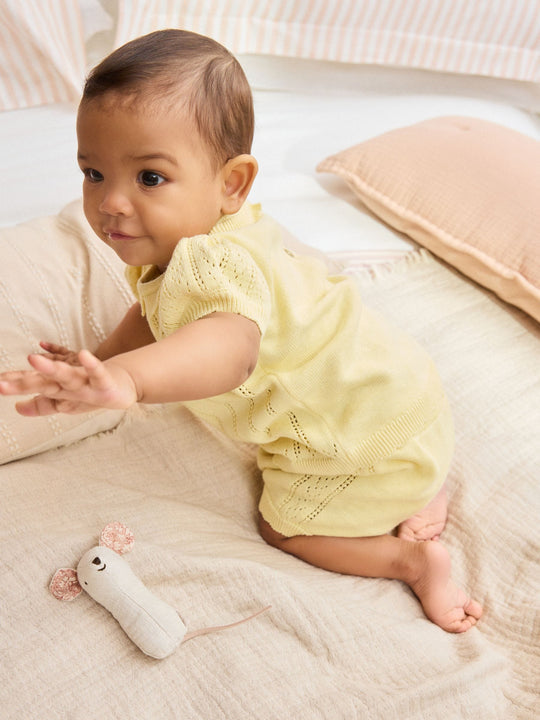 Yellow Baby Knitted Top and Shorts Set 2 Piece (0mths-2yrs)