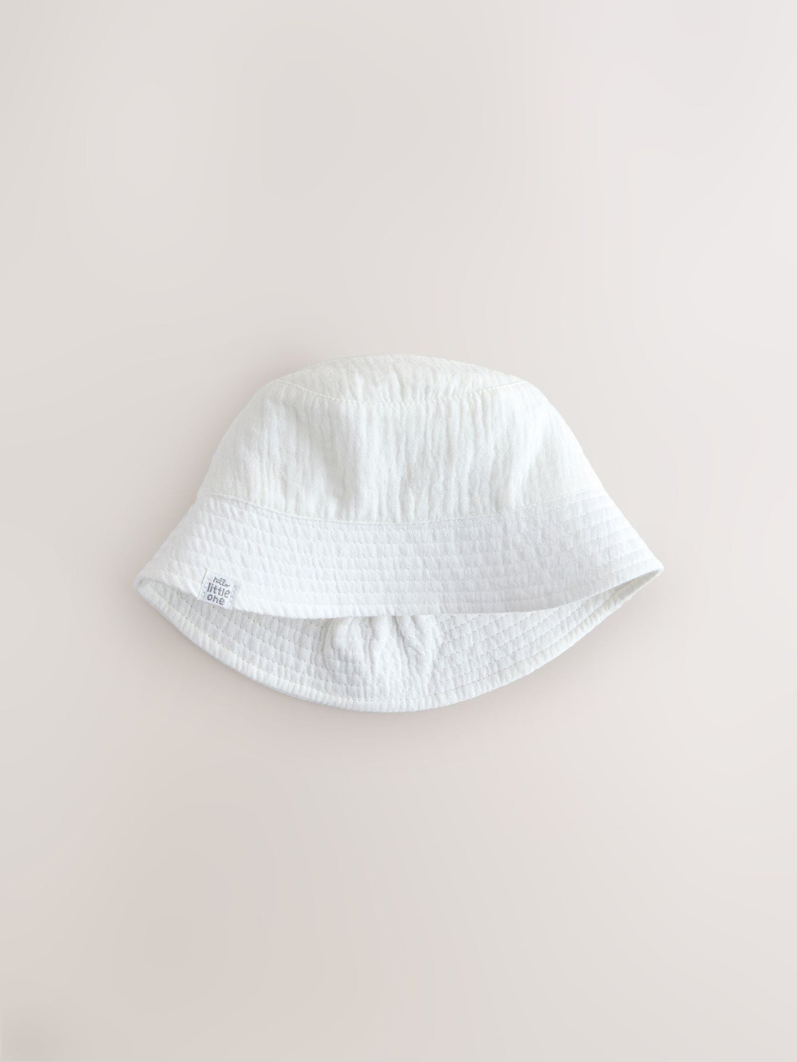Grey and White Crinkle Baby Bucket Hats 2 Pack