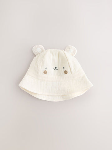Neutral Bear Baby Bucket Hat