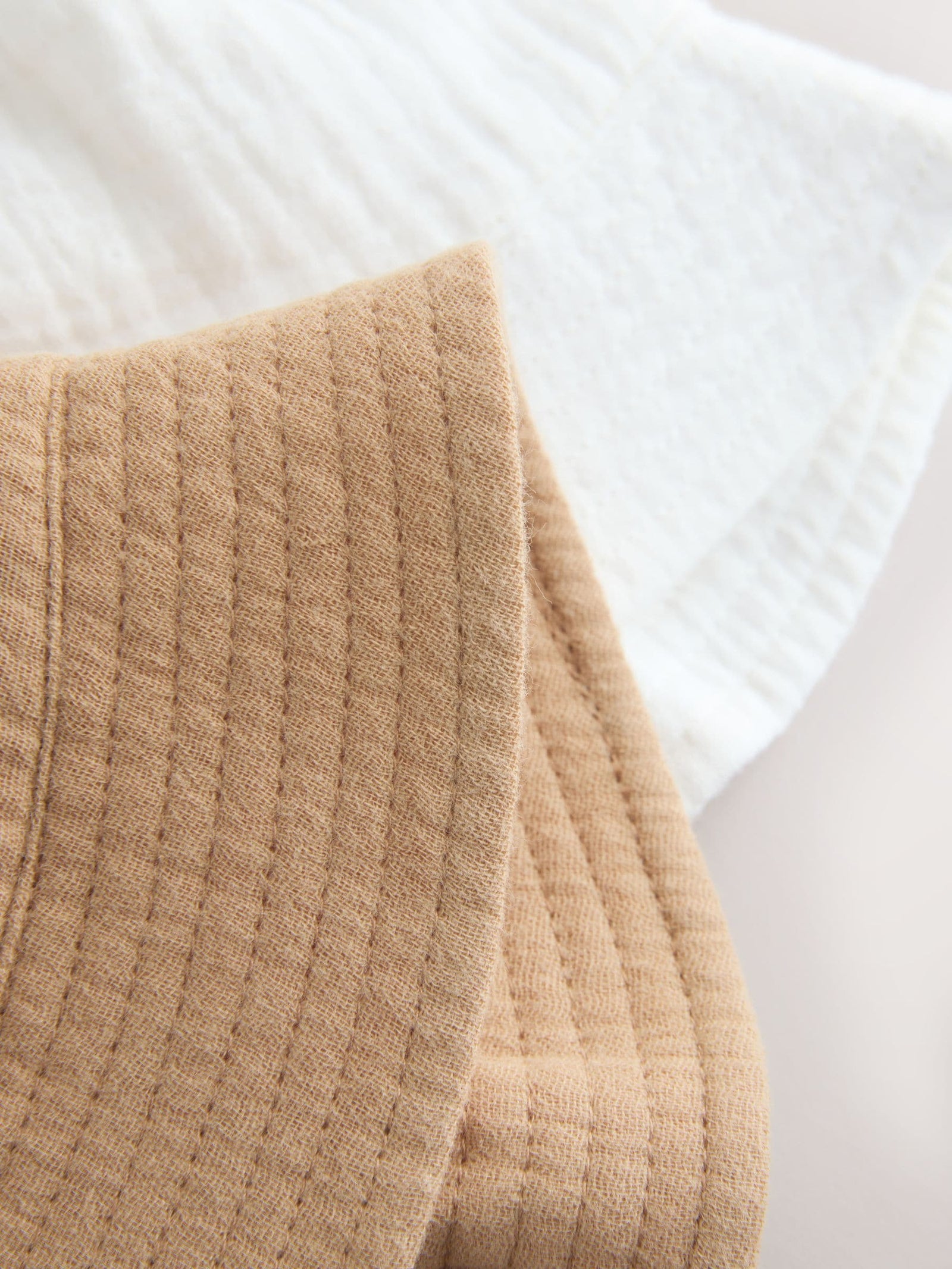 Neutral Crinkle Baby Bucket Hats 2 Pack
