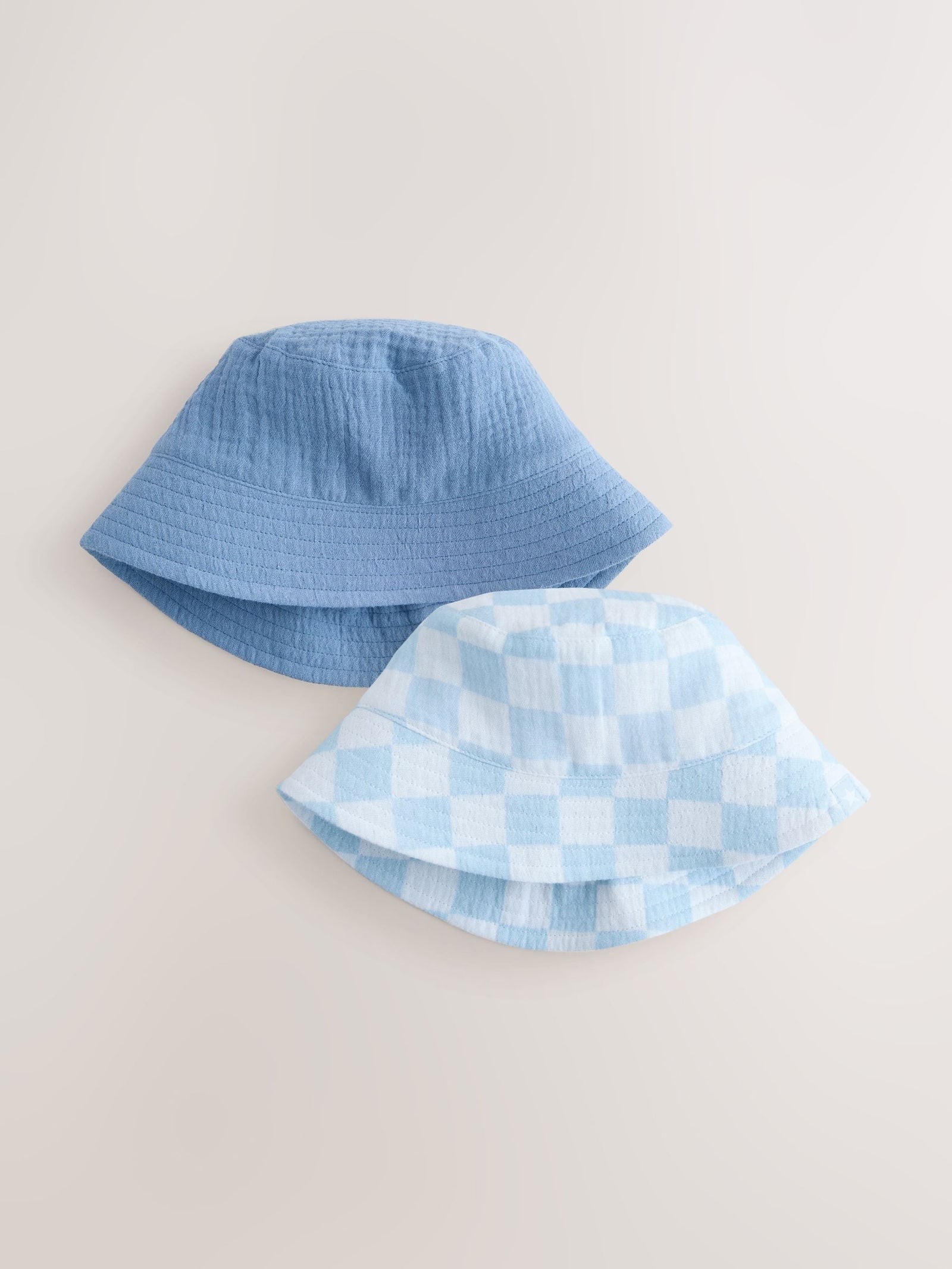 Blue Bucket Hats 2 Pack (0mths-2yrs)
