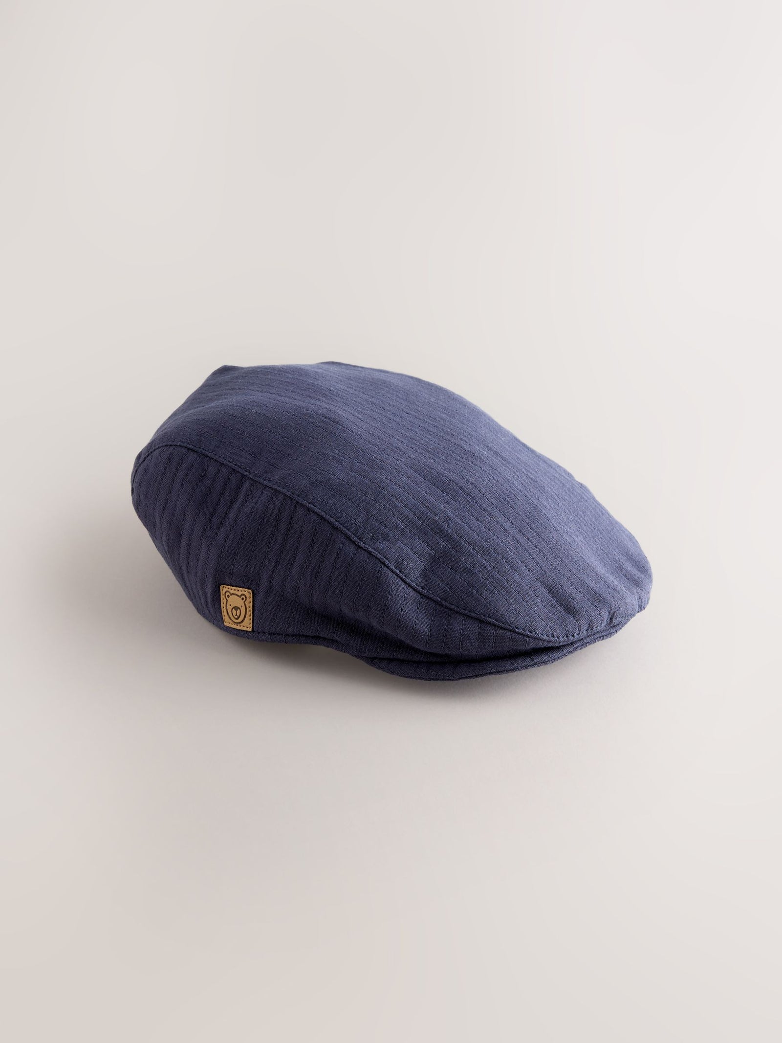 Navy Blue Woven Baby Flat Cap (0mths-2yrs)