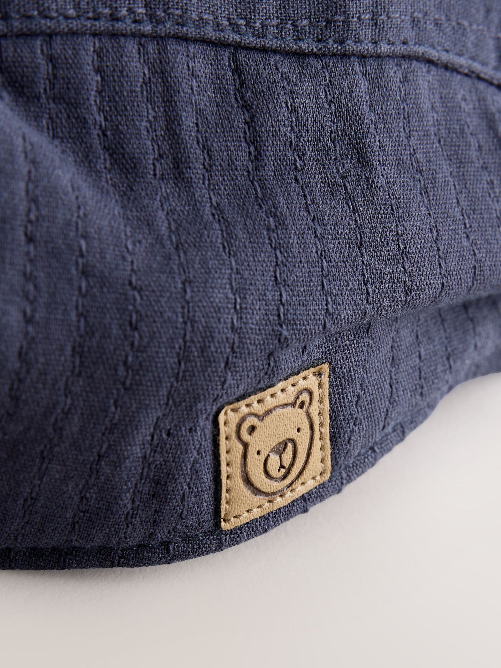 Navy Blue Woven Baby Flat Cap (0mths-2yrs)