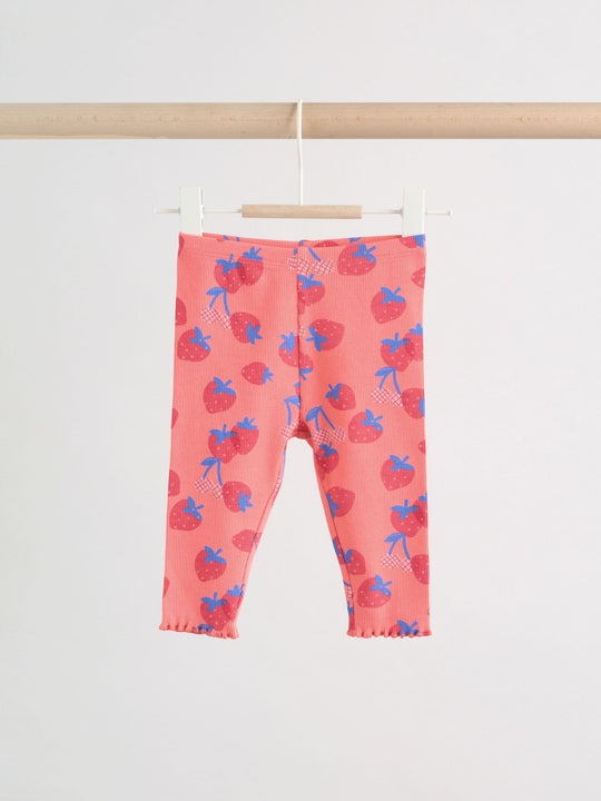 Red Strawberry Rib Top and Leggings Baby Set 2 Piece (0mths-2yrs)