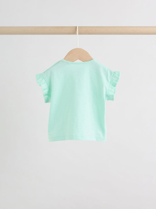 Green Pink Ladybird Short Sleeve Baby Top and Short Set 2 Piece (0mths-2yrs)