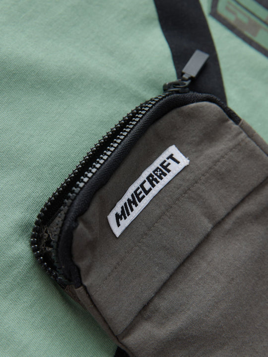 Sage Green Minecraft Bag T-Shirt (3-16yrs)